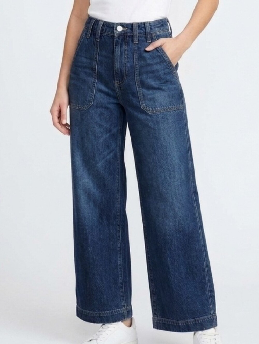 🛍NWT Universal Thread Ladies Size 4 Regular High Rise Wide Leg Blue Jeans